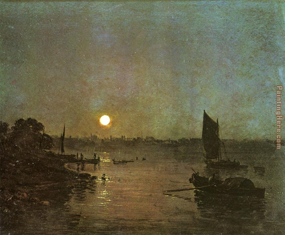 Moonlight A Study at Millbank painting - Joseph Mallord William Turner Moonlight A Study at Millbank art painting